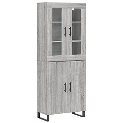 vidaXL Buffet haut Sonoma gris 69,5x34x180 cm Bois d'ingénierie