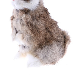 Simulation réaliste animal figure accroupie lapin jouet enfant cadeau d'anniversaire brun pas cher