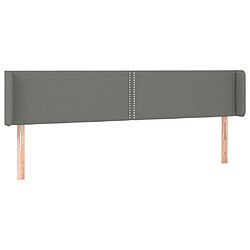 vidaXL Tête de lit avec oreilles Gris foncé 183x16x78/88 cm Tissu