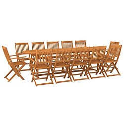 vidaXL Ensemble à manger de jardin 13 pcs 280x90x75 cm bois d'acacia