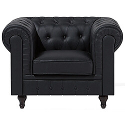 Acheter Beliani Fauteuil CHESTERFIELD Cuir PU Noir