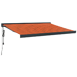 vidaXL Auvent rétractable orange et marron 3x2,5 m tissu et aluminium