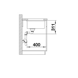 Evier à encastrer 530x460mm gris - 523433 - BLANCO