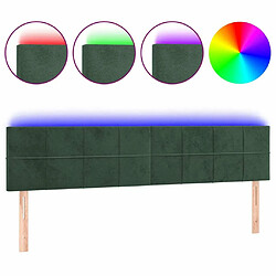 Maison Chic Tête de lit moderne à LED lumineuse pour chambre - Décoration de lit Vert foncé 160x5x78/88 cm Velours -MN83589