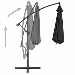 Acheter Maison Chic Parasol Jardin | Parasol déporté avec mat en aluminium 300 cm Noir - GKD19603