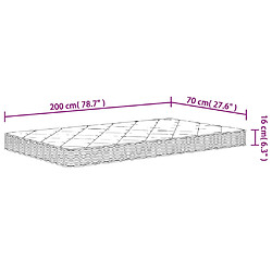 vidaXL Matelas en mousse moyennement doux 70x200 cm pas cher