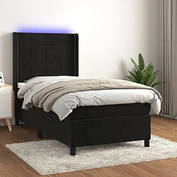 Sommier à lattes,Cadre à lattes de lit pour Adulte matelas et LED Noir 100x200 cm Velours -MN91396