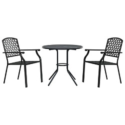 vidaXL Ensemble de chaises de jardin empilables 3 pcs anthracite