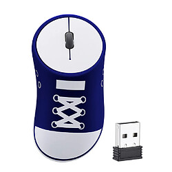 Avis 2.4G souris sans fil ultra-silencieux chaussures en forme de souris pour ordinateur portable bleu