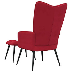 Acheter vidaXL Chaise de relaxation avec tabouret Rouge bordeaux Velours