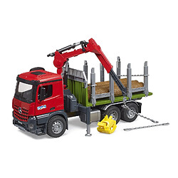 Bruder Camion de transport de bois MB Arocs avec grue de chargement, grappin et 3 troncs d'arbre