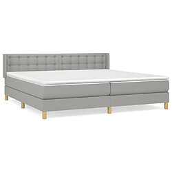 vidaXL Sommier à lattes de lit avec matelas Gris clair 160x200cm Tissu