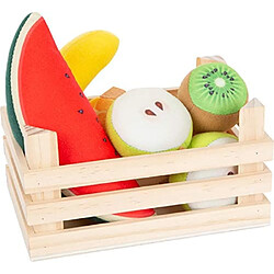 Small Foot Set de fruits en Tissu avec Caisse en bois