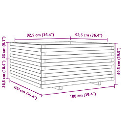 vidaXL Jardinière blanc 100x100x49,5 cm bois de pin massif pas cher