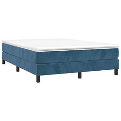 Avis Maison Chic Lit Adulte - Lit simple Lit à sommier tapissier et matelas moelleux - Meuble de Chambre - Bleu foncé 140x190cm Velours -MN19420