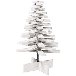 vidaXL Arbre de Noël en bois pour décoration blanc 80 cm pin massif