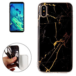 Wewoo Coque noir pour iPhone X Motif Marbre TPU Antichoc Housse de Protection Arrière