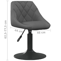 vidaXL Tabouret de bar Gris foncé Velours pas cher