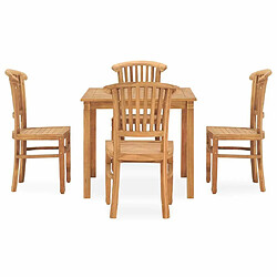 Salle à manger de jardin 5 pcs,Table et chaise à dîner Bois de teck solide -MN39656