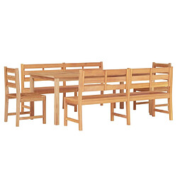 Avis Salle à dîner de jardin 5 pcs,Table et chaise à manger Bois de teck massif -MN24123