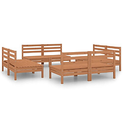 Maison Chic Salon de jardin 8 pcs - Table et chaises d'extérieur - Mobilier/Meubles de jardin Moderne Marron miel Bois de pin massif -MN36961