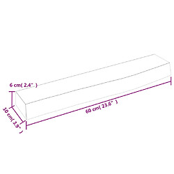 vidaXL Étagère murale marron clair 60x10x6 cm bois chêne massif traité pas cher