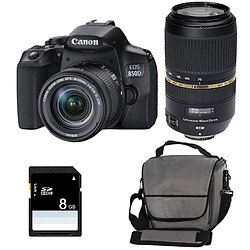 PACK CANON EOS 850D + 18-55 IS STM + TAMRON 70-300 DI + Sac + SD 4Go