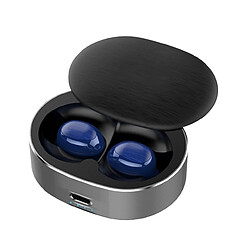 Wewoo Mini écouteur stéréo Bluetooth V5.0 à réduction de bruit portable avec boîtier charge à rotation 360 degrés (bleu)