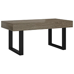 Maison Chic Table basse,Table Console Table d'appoint, Table pour salon Gris et noir 90x45x40 cm MDF et fer -MN97242