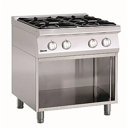 Piano de cuisson 4 feux vifs 18.2 kw - L800xP700xH850-900 - soubassement ouvert - Bartscher