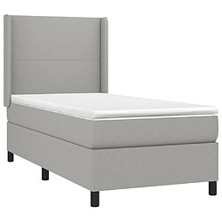 Avis vidaXL Sommier à lattes de lit matelas LED Gris clair 90x190 cm Tissu