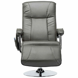 Avis vidaXL Fauteuil de massage Gris Similicuir