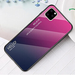 Wewoo Coque Rigide Étui en verre de couleur dégradée pour iPhone 11 magenta