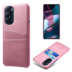 Coque en TPU + PU avec porte-cartes or rose pour votre Motorola Edge X30