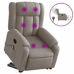 Maison Chic Fauteuil Relax pour salon, Fauteuil inclinable de massage électrique Taupe Tissu -GKD90977