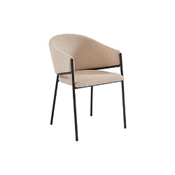 Acheter Lot de 2 chaises avec accoudoirs en tissu et métal noir - Beige - ORDIDA de Pascal MORABITO