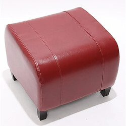 Decoshop26 Tabouret siège cube pouf cuir + synthétique 37x45x47 cm rouge 04_0005339