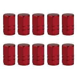 20pcs Voiture Moto Roue Pneu Pneu Poussière Couvercle de Bouchon de Valve - Hexagonale Rouge