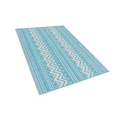 Beliani Tapis extérieur au motif zigzag turquoise 120 x 180 cm NAGPUR