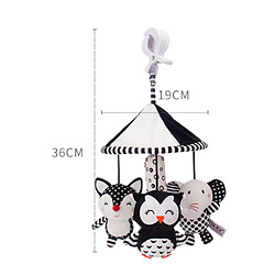 Universal Jouet bébé hochet enfant 06 12 mois ensemble nouveau-né bébé noir blanc peluche douce mignon animal accroché à l'horloge de lit cadeau | Berceau téléphone mobile