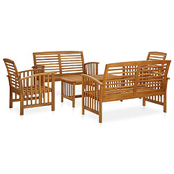 Maison Chic Salon de jardin 5 pcs - Table et chaises d'extérieur - Mobilier/Meubles de jardin Moderne Bois d'acacia solide -MN92576