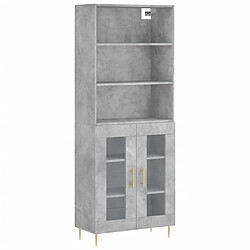 vidaXL Buffet haut Gris béton 69,5x34x180 cm Bois d'ingénierie