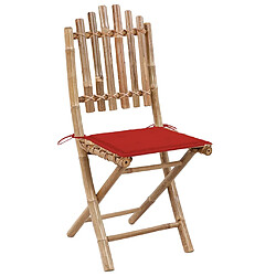 vidaXL Chaises pliables de jardin lot de 2 avec coussins Bambou