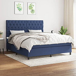 Maison Chic Lit Adulte - Lit simple Lit à sommier tapissier avec matelas moelleux - Meuble de Chambre - Bleu 160x200 cm Tissu -MN19400