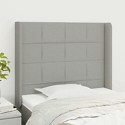 Maison Chic Tête de lit scandinave avec oreilles,meuble de chambre Gris clair 93x16x118/128 cm Tissu -MN36015