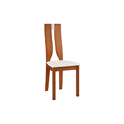 Avis Vente-Unique Lot de 2 chaises SILVIA - Hêtre massif - Merisier et blanc