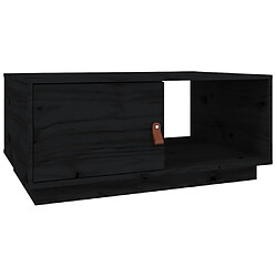 vidaXL Table basse Noir 80x50x35,5 cm Bois massif de pin