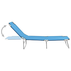 Avis Maison Chic Chaise longue pliable de jardin | Bain de soleil Relax | Transat acier et tissu bleu turquoise -GKD52995