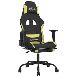 Maison Chic Chaise de jeu, Chaise gaming de massage avec repose-pied, Fauteuil gamer,Chaise de Bureau Noir et vert clair -GKD99952