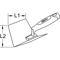 KS TOOLS 144.0240 Truelle d'angle intérieur lame flexible inox manche bi-composant 100x125mm